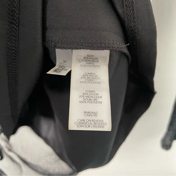 NWT New Calvin Klein Woman Black Metallic Thread Tie Side Long Sleeve Top 2X - Picture 6 of 6